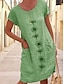 Χαμηλού Κόστους Print Φορέματα-Γυναικεία Καθημερινό φόρεμα Φόρεμα ριχτό Μίντι φόρεμα Τσέπη Στάμπα Κλασσικό Καθημερινό Καθημερινά Διακοπές Στρογγυλή Ψηλή Λαιμόκοψη Κοντομάνικο Καλοκαίρι Άνοιξη Θαλασσί Πράσινο του τριφυλλιού