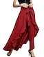 cheap Party women&#039;s Pants-Women&#039;s Pants Trousers Chiffon Ruffle High Waist Full Length Black Summer