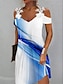 Χαμηλού Κόστους Print Φορέματα-Γυναικεία Σλιπ Φόρεμα Ombre Συνδυασμός Χρωμάτων Δαντέλα Στάμπα Τιράντες Μίνι φόρεμα Καθημερινά Ημερομηνία Κοντομάνικο Καλοκαίρι Άνοιξη