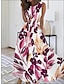 Χαμηλού Κόστους Print Φορέματα-Γυναικεία Μακρύ Φόρεμα Μάξι Φόρεμα Καθημερινό φόρεμα Καλοκαιρινό φόρεμα Φόρεμα εκτύπωσης Γραφική Φλοράλ Μοντέρνα Καθημερινό Καθημερινά Αργίες Διακοπές Στάμπα Αμάνικο Στρογγυλή Ψηλή Λαιμόκοψη Φόρεμα