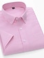 cheap Men&#039;s Dress Shirts-Men&#039;s Dress Shirt Oxford Shirt White Pink Blue Short Sleeve Plain Turndown Spring &amp;  Fall Office &amp; Career Going out Clothing Apparel Basic