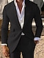 Χαμηλού Κόστους Κοστούμια λινών-πράσινο μαύρο ροζ ανδρικό λινό κοστούμι καλοκαιρινό γαμήλιο κοστούμι παραλίας 2 τεμάχια μονόχρωμα προσαρμοσμένα σε εφαρμογή μονόστομο με ένα κουμπί 2024