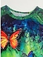 cheap Women&#039;s T-shirts-Women&#039;s T shirt Tee Graphic Butterfly Print Daily Weekend Basic Short Sleeve Round Neck Blue