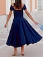 cheap Cocktail Dresses-A-Line Cocktail Dresses Elegant Dress Tea Length Sleeveless Off Shoulder Fall Wedding Guest Stretch Fabric with Ruched 2024