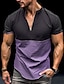 abordables Camisetas casuales de hombre-Hombre Camiseta Camiseta superior Bloque de color Cuello Mao Calle Vacaciones Mangas cortas Ropa Moda Design Básico