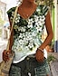 billige Tanktoppe og camisole til kvinder-Dame Tanktop Blomstret Afslappet Ferie Trykt mønster Blå Uden ærmer Basale V-hals