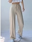 tanie Podstawowe spodnie damskie-Damskie Spodnie szerokie nogawki Typu Chino Workowaty Średni Talia Pełna długość Czarny Lato
