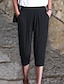 levne dámské společenské kalhoty-Dámské Oblekové Capri kalhoty Kapsy Vysoký pas Telecí délka Černá Léto