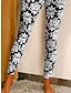 cheap Leggings-Women&#039;s Striped Tights Leggings Elastic High Waist Streetwear Casual Comfort Vacation Sport Daily Weekend Full Length Comfort Floral One-Size