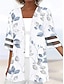 Χαμηλού Κόστους casual μπουφάν-Γυναικεία Σακάκι Casual Jacket ΕΞΩΤΕΡΙΚΟΥ ΧΩΡΟΥ Κουρελού Φλοράλ Αναπνέει Μοντέρνα Κανονικό Εξωτερικά ενδύματα 3/4 Μήκος Μανικιού Καλοκαίρι Ροζ Ανοικτό Τ