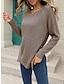 cheap Sweaters-Women&#039;s Pullover Sweater Jumper Crew Neck Ribbed Knit Acrylic Split Hole Summer Spring Daily Going out Weekend Stylish Casual Soft Long Sleeve Solid Color Black White Pink S M L