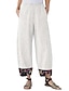 Χαμηλού Κόστους γυναικείο βαμβακερό λινό παντελόνι-γυναικείο βαμβακερό παντελόνι παντελόνι κρασί μαύρο λευκό streetwear casual comfort διακοπές casual καθημερινό σαββατοκύριακο τσέπη μακριά άνεση floral s m l xl 2xl