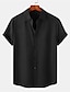 Χαμηλού Κόστους Βαμβακερό Λινό Πουκάμισο-Ανδρικά Πουκάμισο λινό πουκάμισο Βαμβακερό λινό πουκάμισο Casual πουκάμισο Καλοκαιρινό πουκάμισο Πουκάμισο παραλίας Μαύρο Ανθισμένο Ροζ Σκούρο πράσινο Κοντομάνικο Σκέτο Πέτο Καλοκαίρι Causal