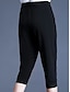 levne dámské společenské kalhoty-Dámské Oblekové Capri kalhoty Kapsy Vysoký pas Telecí délka Černá Léto