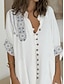 Χαμηλού Κόστους Print Φορέματα-Γυναικεία Φόρεμα πουκαμίσα Μίνι φόρεμα Κουμπί Τσέπη Καθημερινό Καθημερινά Κολάρο Πουκαμίσου Κοντομάνικο Καλοκαίρι Άνοιξη Λευκό Φυλής