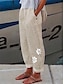 Χαμηλού Κόστους γραφικό πάτο-Γυναικεία Λευκά παντελόνια Ψεύτικο Λινό Φλοράλ Θαλασσί Πράσινο του τριφυλλιού Μοντέρνα Πλήρες μήκος Καθημερινά