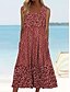 cheap Print Dresses-Women&#039;s Tank Dress Floral Print Crew Neck Midi Dress Daily Vacation Sleeveless Summer Spring