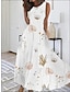 Χαμηλού Κόστους Print Φορέματα-Γυναικεία Μακρύ Φόρεμα Μάξι Φόρεμα Καθημερινό φόρεμα Καλοκαιρινό φόρεμα Φόρεμα εκτύπωσης Γραφική Φλοράλ Μοντέρνα Καθημερινό Καθημερινά Αργίες Διακοπές Στάμπα Αμάνικο Στρογγυλή Ψηλή Λαιμόκοψη Φόρεμα