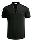abordables Vacances-Homme Chemise Chemise en lin Chemise Décontractée Chemise de Plage Uni Vacances Hawaïen Noir Blanche Bleu Marron Manche Courte Col montant Printemps &amp; Été Vêtement Tenue Basique