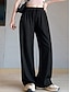 tanie Podstawowe spodnie damskie-Damskie Spodnie szerokie nogawki Typu Chino Workowaty Średni Talia Pełna długość Czarny Lato