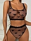 billige Sexet lingeri-kvinders erotisk undertøj mode sexet mesh perspektiv kærlighed mønster kvinders undertøj sæt