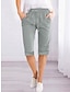 cheap Women&#039;s Shorts-Women&#039;s Shorts Slacks Cotton Pocket High Waist Knee Length Dark Gray Summer