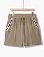 billiga Set med herr-T-shirts-Herr Midjeshorts med t-shirt och dragsko 2 delar outfits Kort ärm Rund halsringning Sommar Randig Mode Sport Ledigt 2 st Randig trim Semester Dagliga kläder Sportkläder Svart Rodnande Rosa Kaki Topp