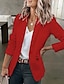 cheap Women&#039;s Blazer&amp;Suits-Women&#039;s Casual Blazers Clean Fit Fall Open Front Long Sleeve Work Office Jackets Coat claret Dark Grey White Black Blue Traditional / Classic Daily Buttoned Front Turndown Regular Fit S M L XL XXL
