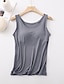 preiswerte Tank-Shirts &amp; kurze Jäckchen für Damen-Damen Tank Top Glatt Casual Basic Ärmellos Rundhalsausschnitt Schwarz