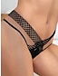 baratos Lingerie Sexy-Mulheres Tamanho Grande Lingerie Sensual Calcinhas Cor imaculada Amantes quente Transparente Casa De Cama Dia Dos Namorados Fibra Sintética Respirável Buraco Verão Primavera Preto Branco