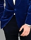 baratos Blazer e Jaqueta-Moda masculina casual veludo blazer jaqueta regular sob medida ajuste cor sólida único breasted um botão vermelho azul royal verde azul escuro 2024