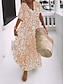 זול שמלות עם הדפס-בגדי ריקוד נשים פרחוני דפוס צווארון V שמלת מקסי יומי חופשה שרוולים קצרים קיץ אביב