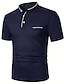 baratos polo clássico-Homens Camiseta Polo Camisa de golfe Rua Casual Colarinho Chinês Manga Curta Moda Básico Tecido Clássico Verão Normal Azul marinho Preto Branco Vermelho Camiseta Polo