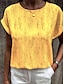 preiswerte T-Shirts für Damen-Damen T Shirt Graphic Täglich Wochenende Bedruckt Gelb Kurzarm Basic Rundhalsausschnitt
