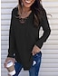 cheap Sweaters-Women&#039;s Pullover Sweater Jumper V Neck Ribbed Knit Cotton Blend Lace up Summer Fall Outdoor Daily Going out Stylish Casual Soft Long Sleeve Solid Color Maillard Black White Pink S M L