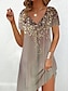 cheap Print Dresses-Women&#039;s Ombre Floral Print V Neck Mini Dress Daily Date Short Sleeve Summer Spring
