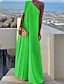 cheap Party Dresses-Women&#039;s Party Dress Black Dress White Dress Long Dress Maxi Dress Black White Green Sleeveless Pure Color Cold Shoulder Summer One Shoulder Fashion Vacation 2023 S M L XL