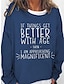 cheap Women&#039;s Hoodies &amp; Sweatshirts-Women&#039;s Oversized Sweatshirt Pullover Letter Street Casual Black Pink Blue Sports Basic Round Neck Long Sleeve Top Micro-elastic Fall &amp; Winter