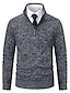 cheap Men&#039;s Pullover Sweater-Men&#039;s Pullover Sweater Jumper Mens Dress Sweaters Quarter Zip Pullover Sweater Ribbed Knit Regular Knitted Stand Collar Modern Contemporary Daily Wear Going out Clothing Apparel Winter Wine Blue S M L