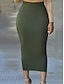 cheap Maxi Skirts-Women&#039;s Skirt Bodycon Maxi Black Green Dark Blue Grey Skirts Summer Fashion Casual Street Daily S M L