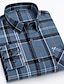 cheap Dress Shirts-Men&#039;s Plaid / Striped / Chevron / Round Office &amp; Career Daily Wear Dark Red Wine Red Dark Navy Long Sleeve Shirt Collar All Seasons Clothing Apparel Cross