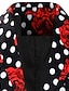 levne Obleky-černé vínové pánské svatební obleky na Valentýna 2dílné nadměrně velké vzorované standardní střih jednořadé na jeden knoflík 2024
