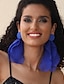 cheap Earrings-1 Pair Hoop Earrings For Women&#039;s Formal Wedding Work Rhinestone Alloy Tassel Fringe Fashion