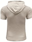 tanie Męskie koszulki casual-Męskie Podkoszulek Koszula waflowa Koszulka Równina Kaptur Ulica Urlop Krótkie rękawy Odzież Moda Designerskie Podstawowy