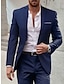 cheap Suits-Black White Ivory Men&#039;s Wedding Suits Solid Colored 2 Piece Tailored Fit Single Breasted One-button 2024