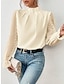 cheap Women&#039;s Blouses &amp; Shirts-Women&#039;s Shirt Blouse Plain Casual Mesh Black Long Sleeve Daily Basic Turtleneck High Neck Fall &amp; Winter