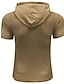 voordelige Casual T-shirts voor heren-Voor heren T-shirt Wafel Shirt Effen Capuchon Straat Vakantie Korte Mouw Kleding Modieus Ontwerper Basic