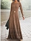 cheap Print Dresses-Women&#039;s A Line Dress Print Crew Neck Maxi long Dress Daily Vacation Long Sleeve Summer Spring