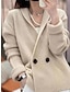 cheap Sweaters-Women&#039;s Pullover Sweater Jumper Shirt Collar Ribbed Knit Polyester Button Summer Fall Outdoor Home Daily Stylish Casual Soft Long Sleeve Solid Color White Blue Beige One-Size
