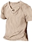 tanie Męskie koszulki casual-Męskie Koszula Henley Koszulka Równina Henley Ulica Urlop Krótki rękaw Przycisk w dół Odzież Designerskie Podstawowy Współczesny współczesny